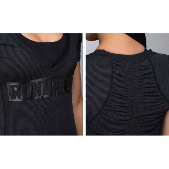 Lululemon Women's Runner UP Short Sleeve Black Sz 6 - Picture 7 of 9